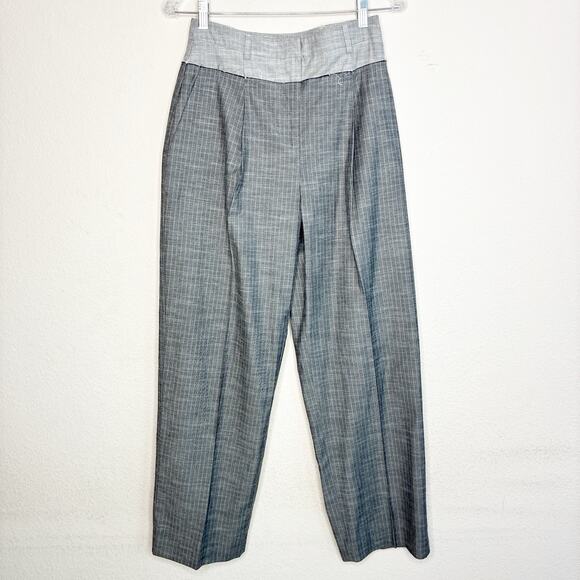 Topshop Deconstructed Pin Stripe Two Toned Gray Suit Blazer (2) Pant (4) - Picture 11 of 16